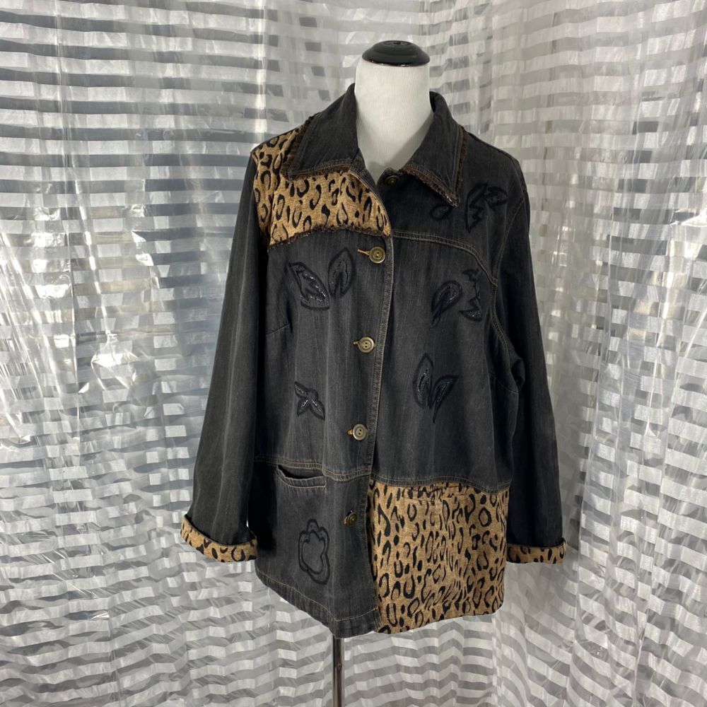 Leopard Print Denim Jacket